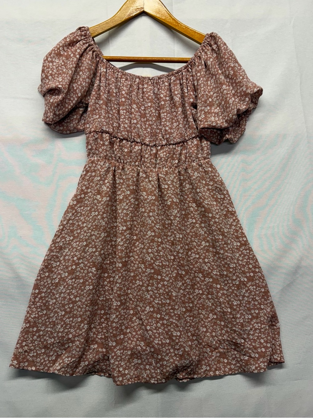 Altar’d State Dusty Rose floral Puff Sleeves Size xs Cottagecore